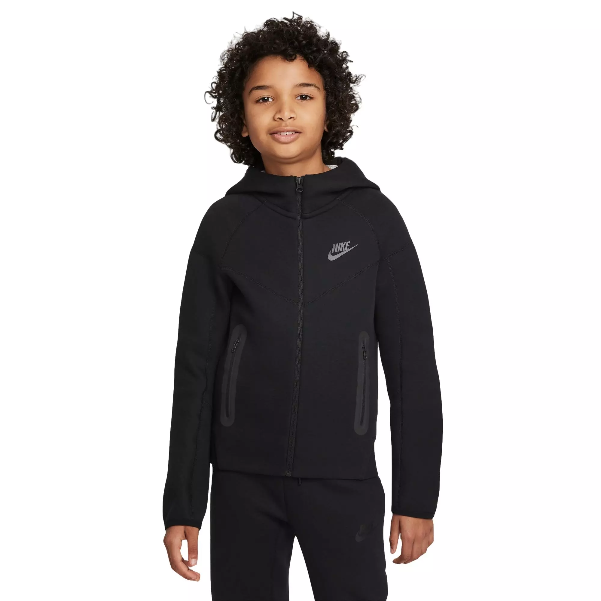 Nike Big Boys Tech Fleece Full Zip Jacket Black Hibbett City Gear